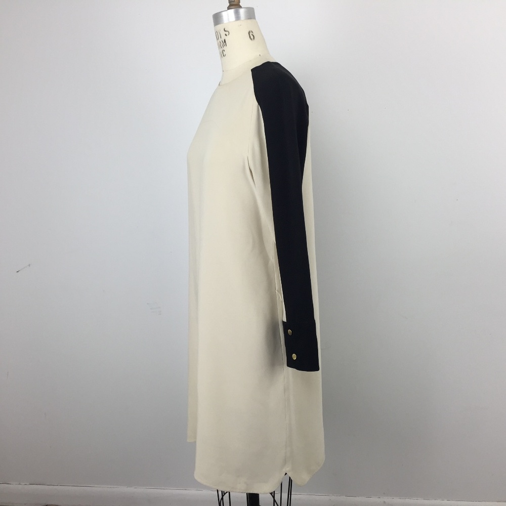 Derek Lam Dress Sz US 10 Shift Black White Silk - Picture 2 of 8